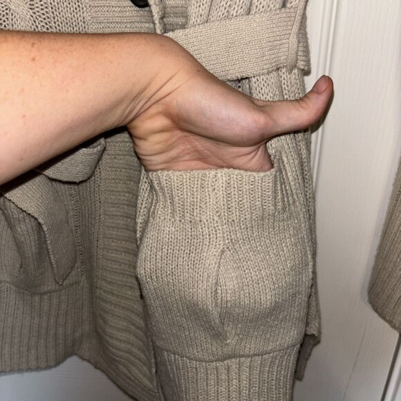 NWT Effeci Medium Beige Belted Cardigan Sweater Women’s Size M New with Tags - Picture 7 of 8